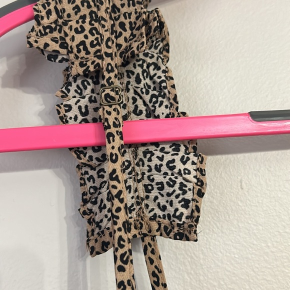 Leopard print tank top with ruffle details - Large - Picture 4 of 5
